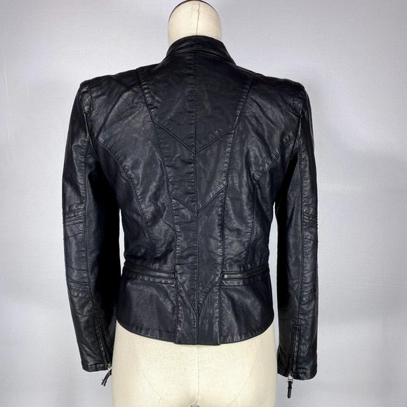 SOLD Blank NYC Black Faux Leather Moto Jacket Sz S - Picture 2 of 9